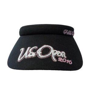 US Open Pebble Beach 2010 Black Hat Sun Visor Pink/White Embroidery